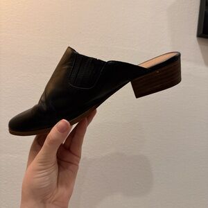 Madewell Black Leather Mules
